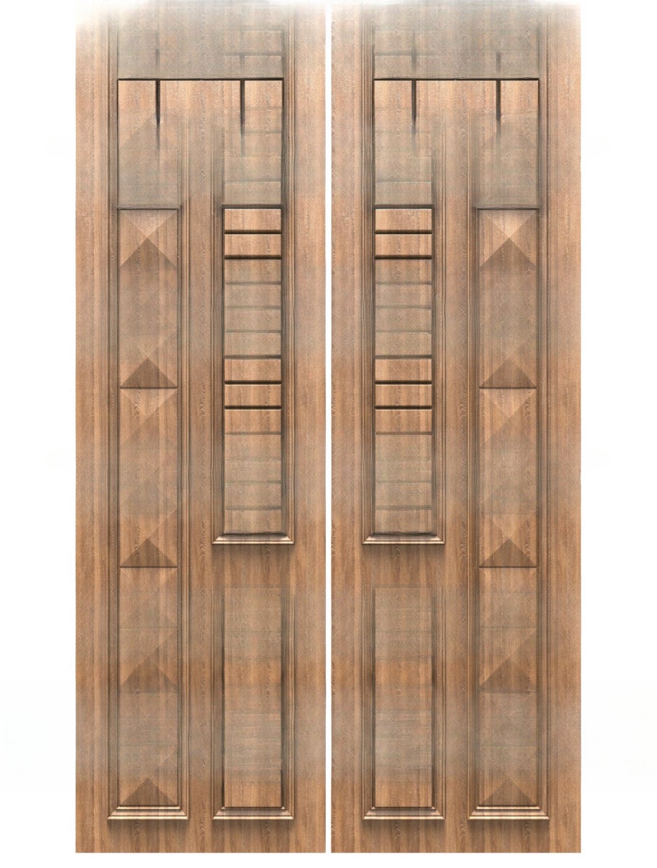 GOLDEN DOORS - PAGE-15 Modern Geometric Architectural Double Door 3D Model
